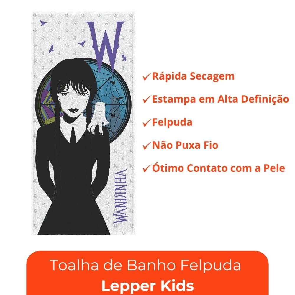 Toalha Felpuda Wandinha Lepper Kids -1-